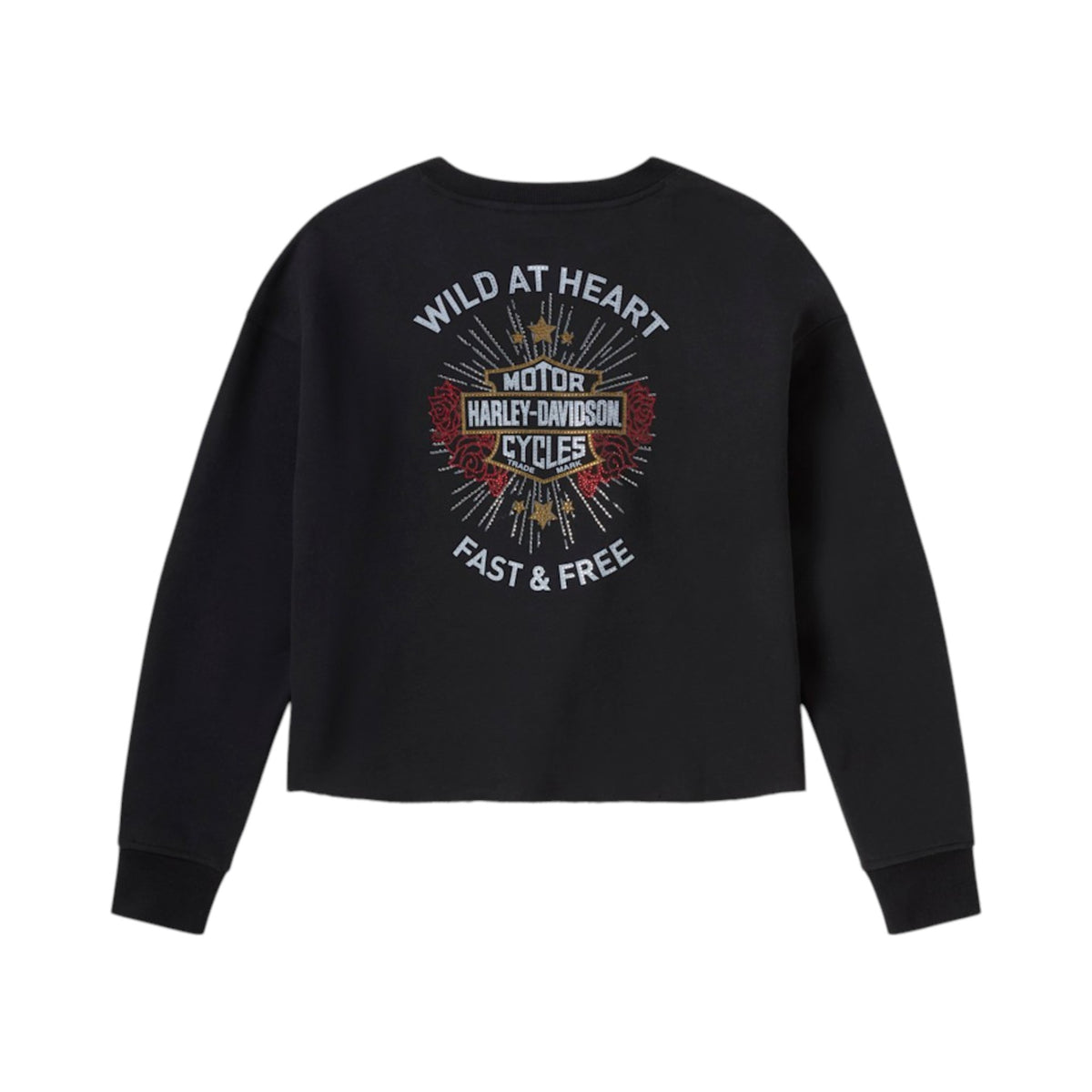 IRON ROSE FLEECE CREW - BLK