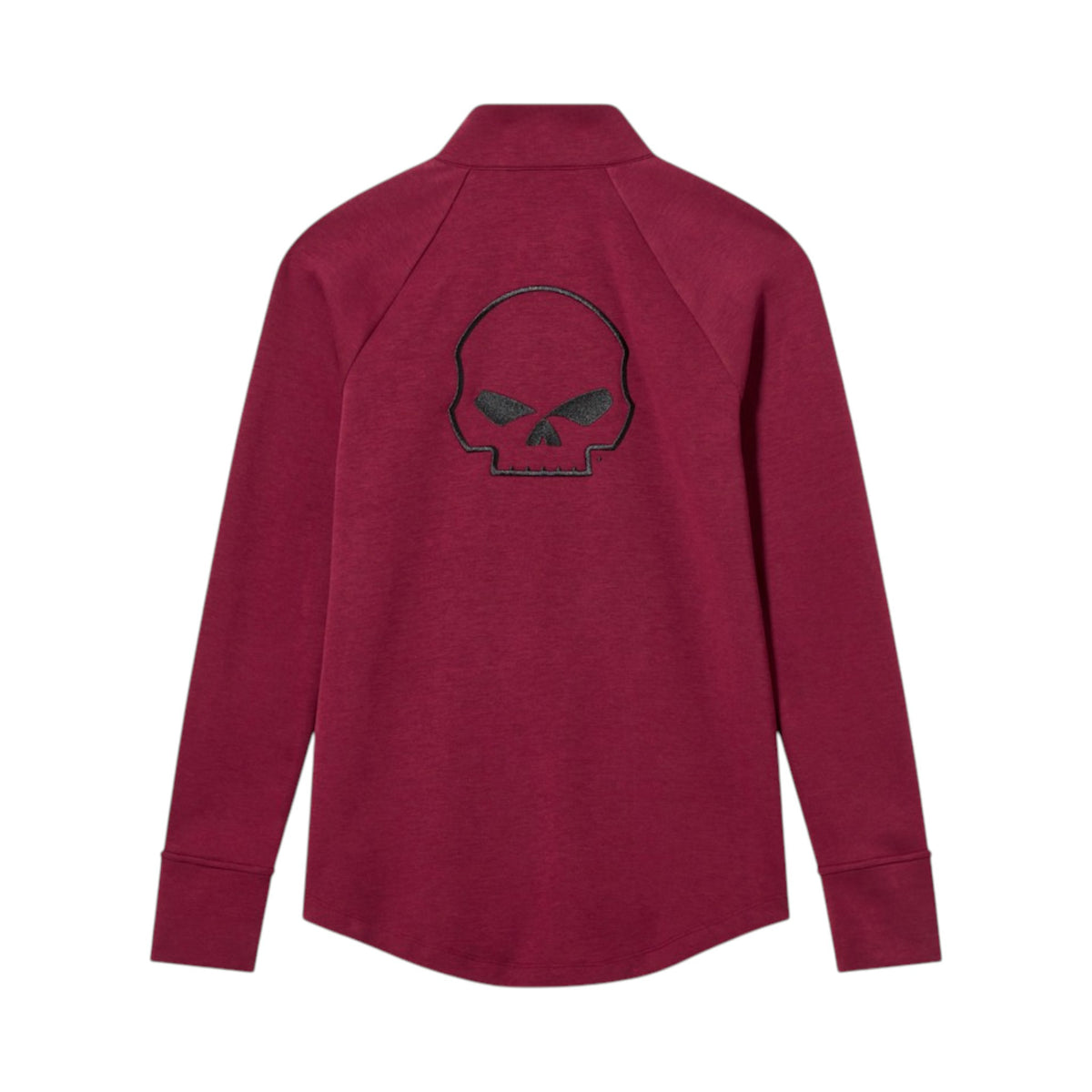 WILLIE G SKULL 3/4 ZIP TOP - RED