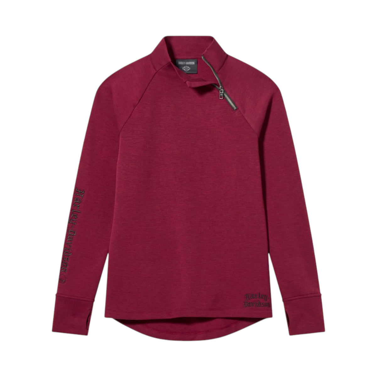 WILLIE G SKULL 3/4 ZIP TOP - RED