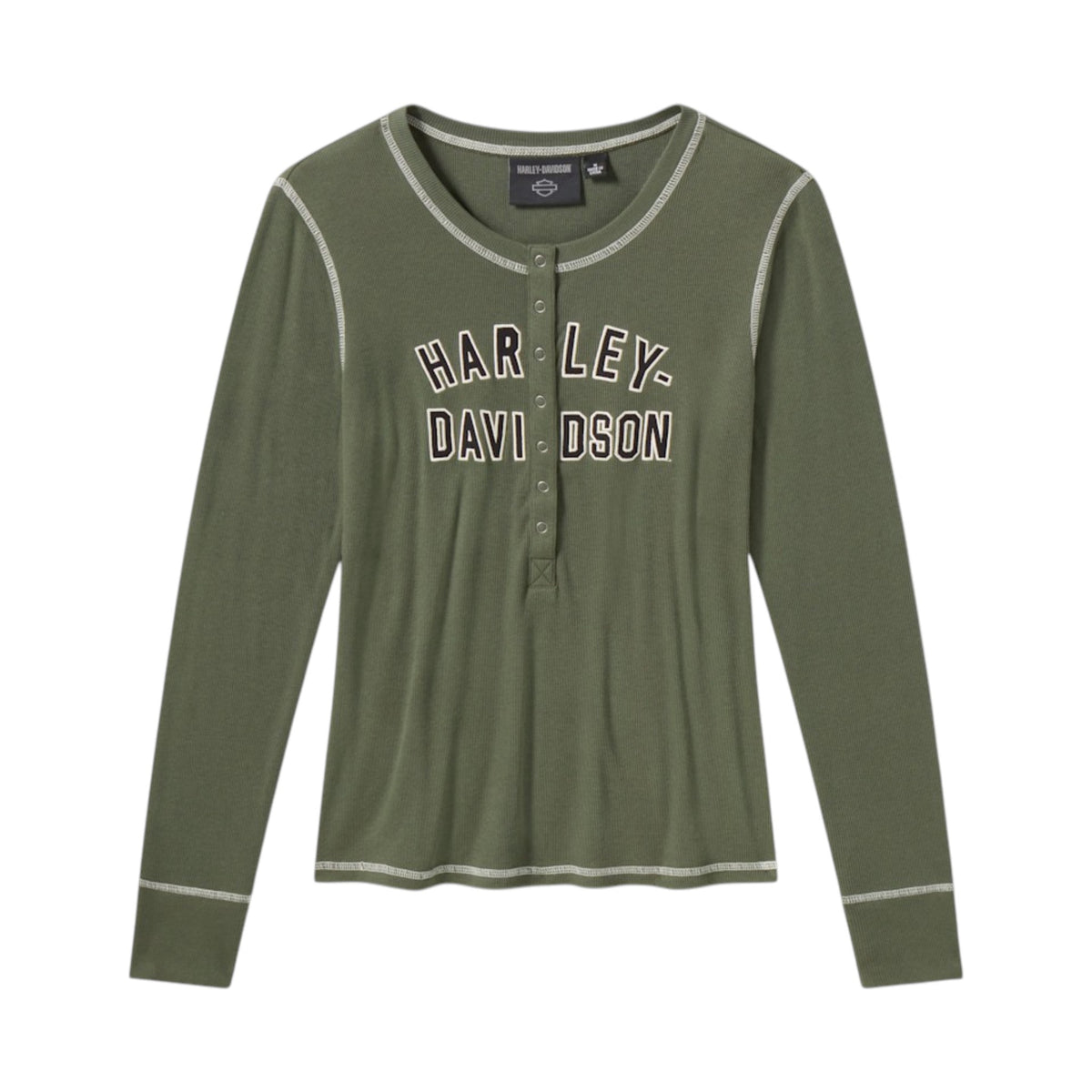 H-D ESSENTIAL SNAP HENLEY - GREEN