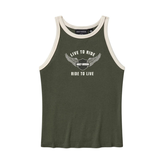 H-D ESSENTIAL RIB TANK - GREEN