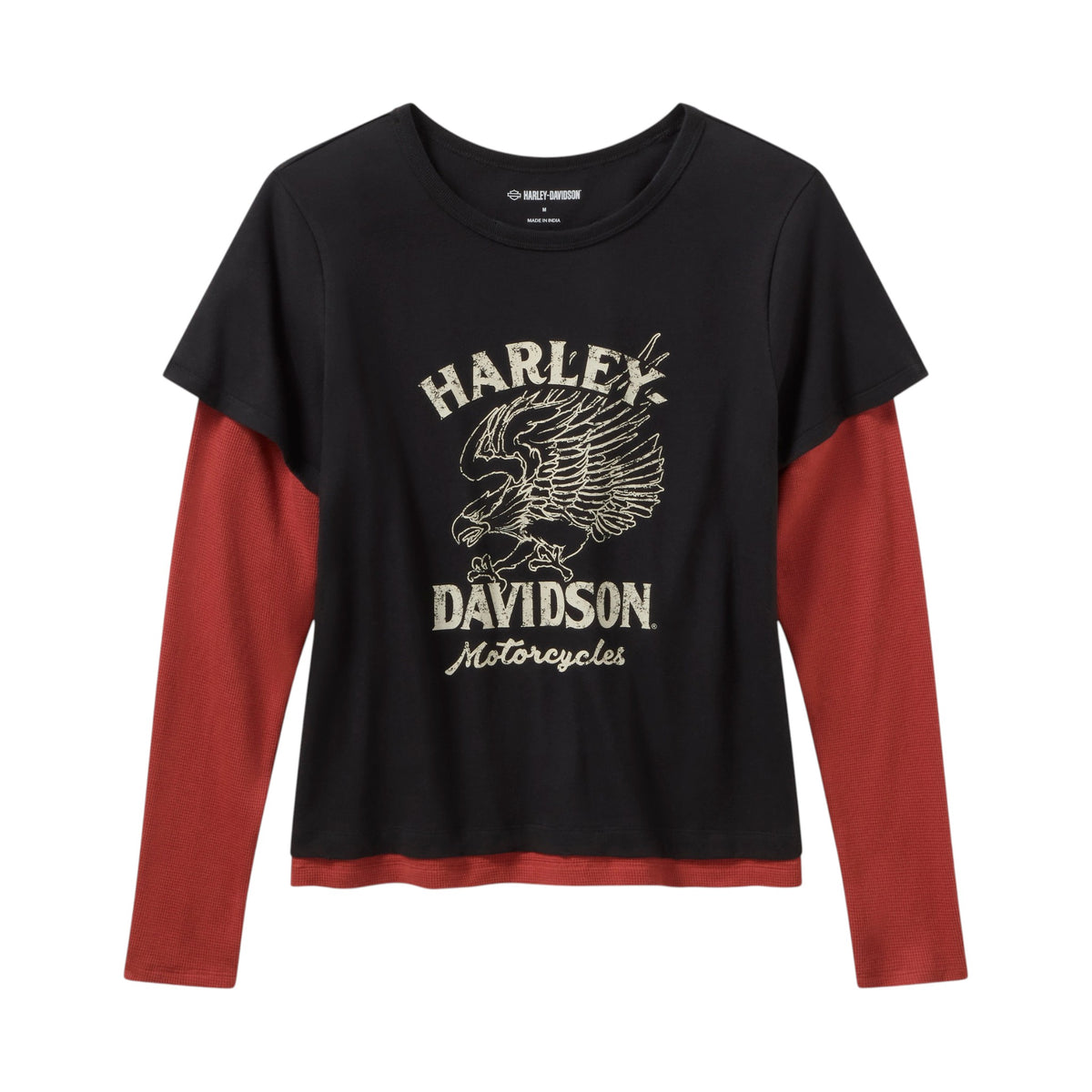 H-D AMERICAN CLASSIC LAYERED TOP - BLK/RED