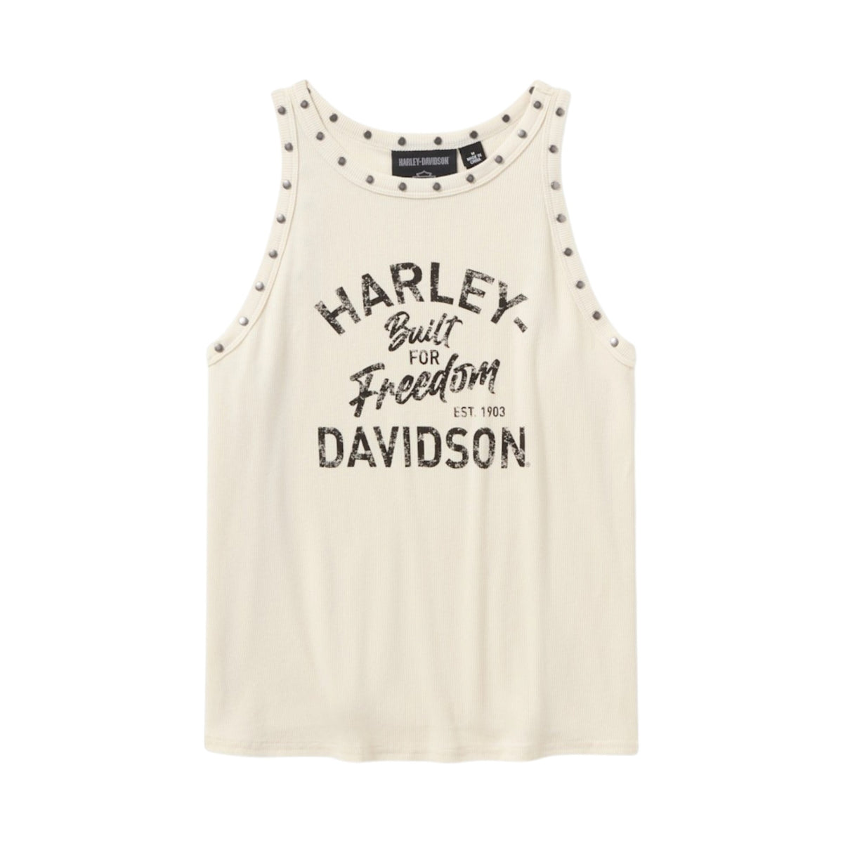 H-D AMERICAN CLASSIC STUDDED TANK - OFF WHITE