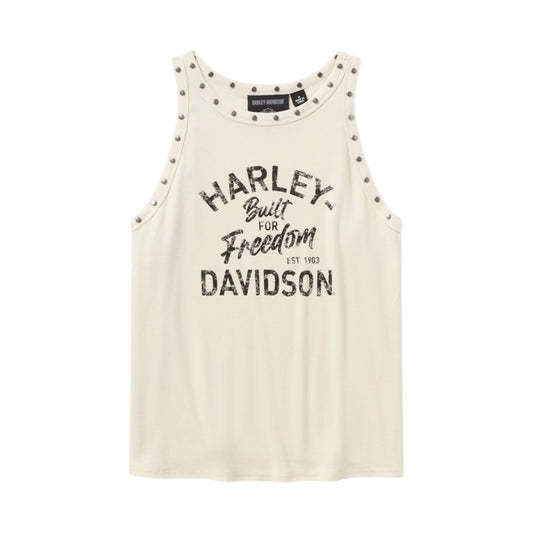 H-D AMERICAN CLASSIC STUDDED TANK - OFF WHITE