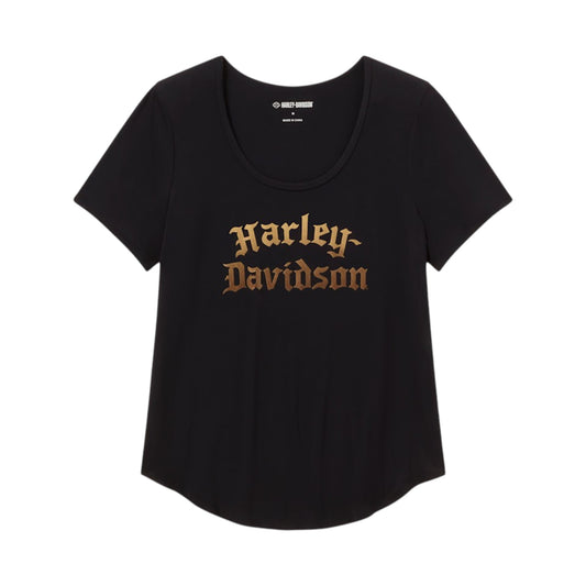 WILLIE G SKULL SCOOP TEE - BLK