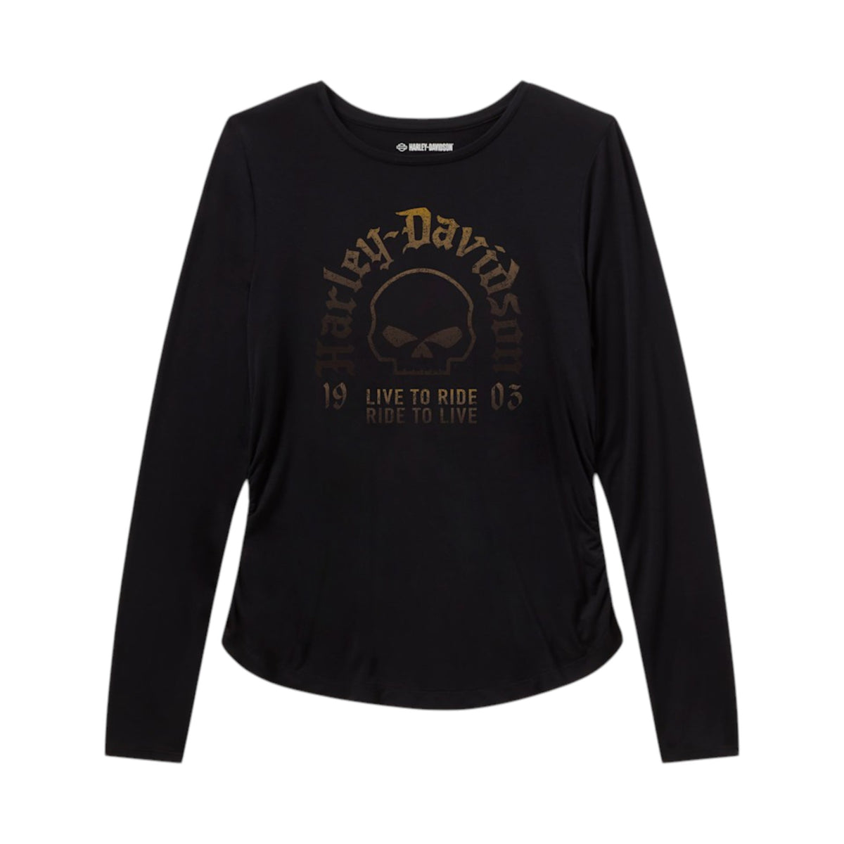 WILLIE G SKULL LONG SLEEVE TOP - BLK