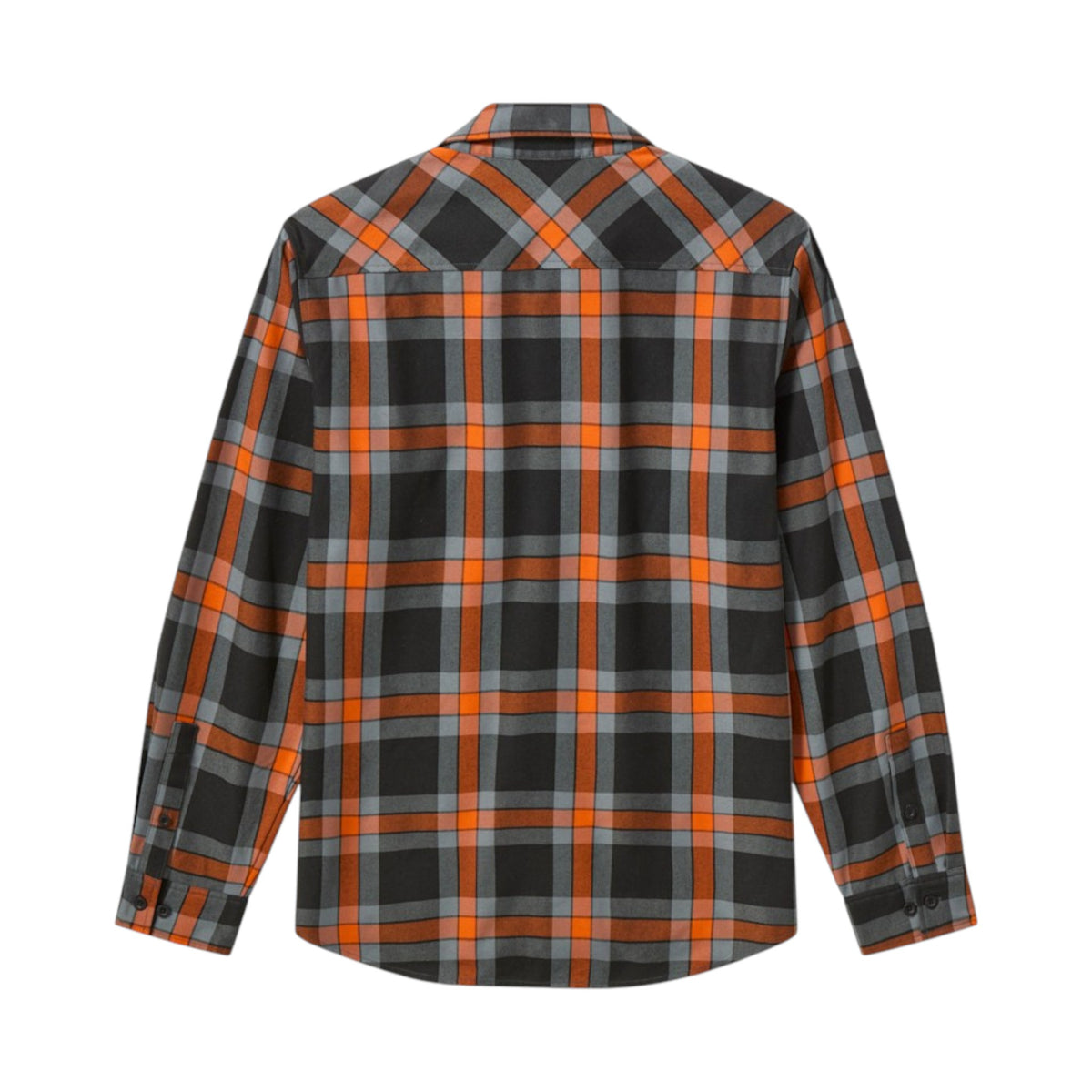 HARLEY-DAVIDSON LONG SLEEVE PLAID SHIRT ORANGE/BLK