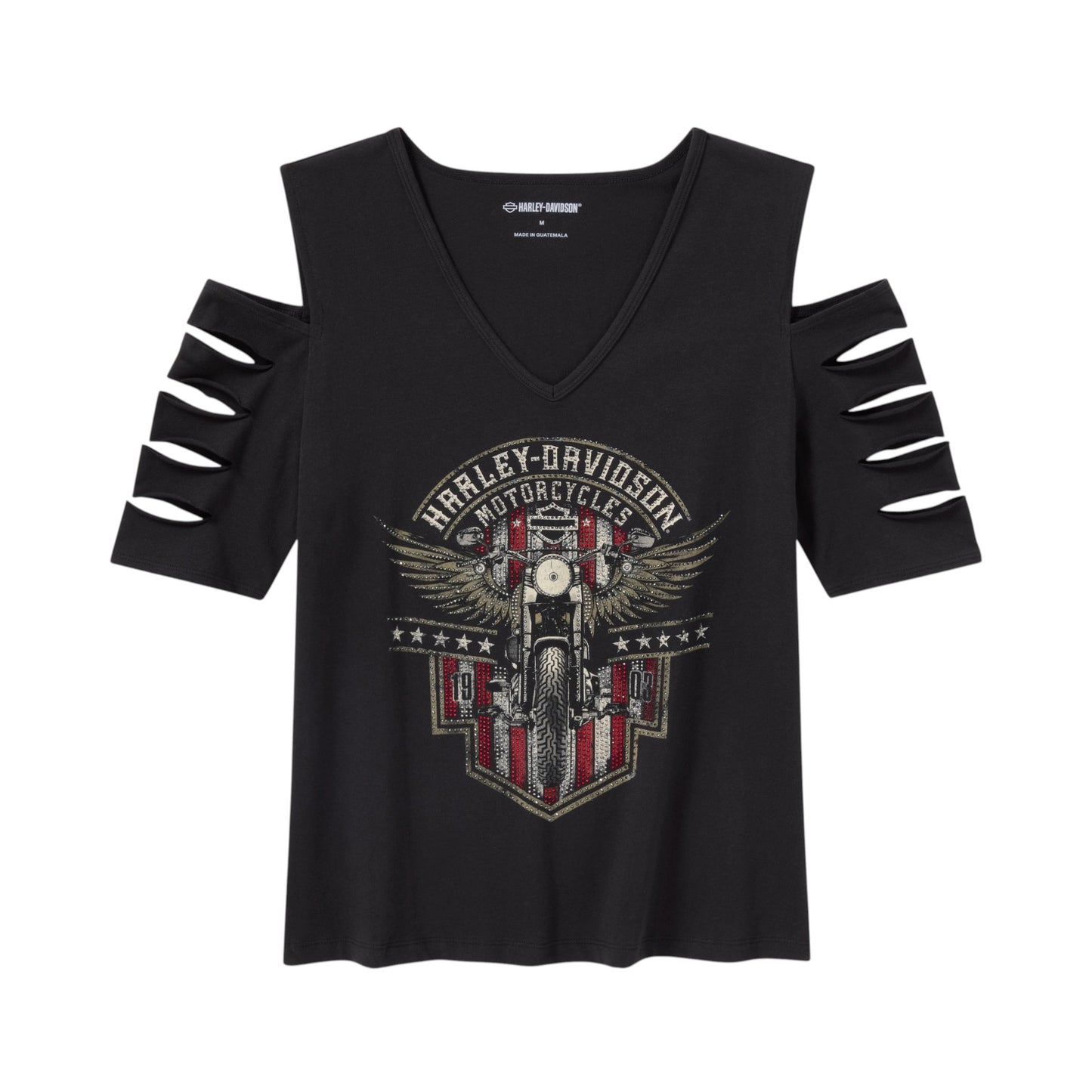 BLING RALLY RIPPED TEE