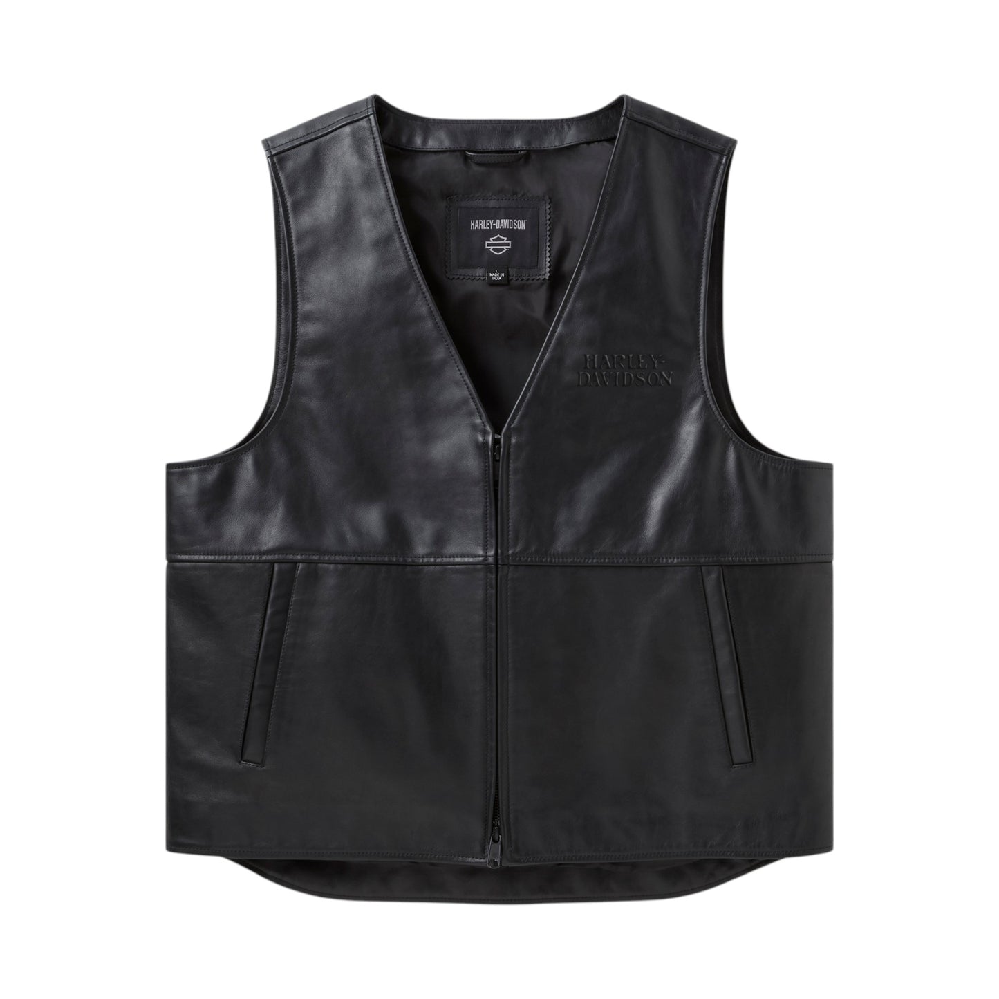 WILLIE G SKULL REFLECTIVE LEATHER VEST