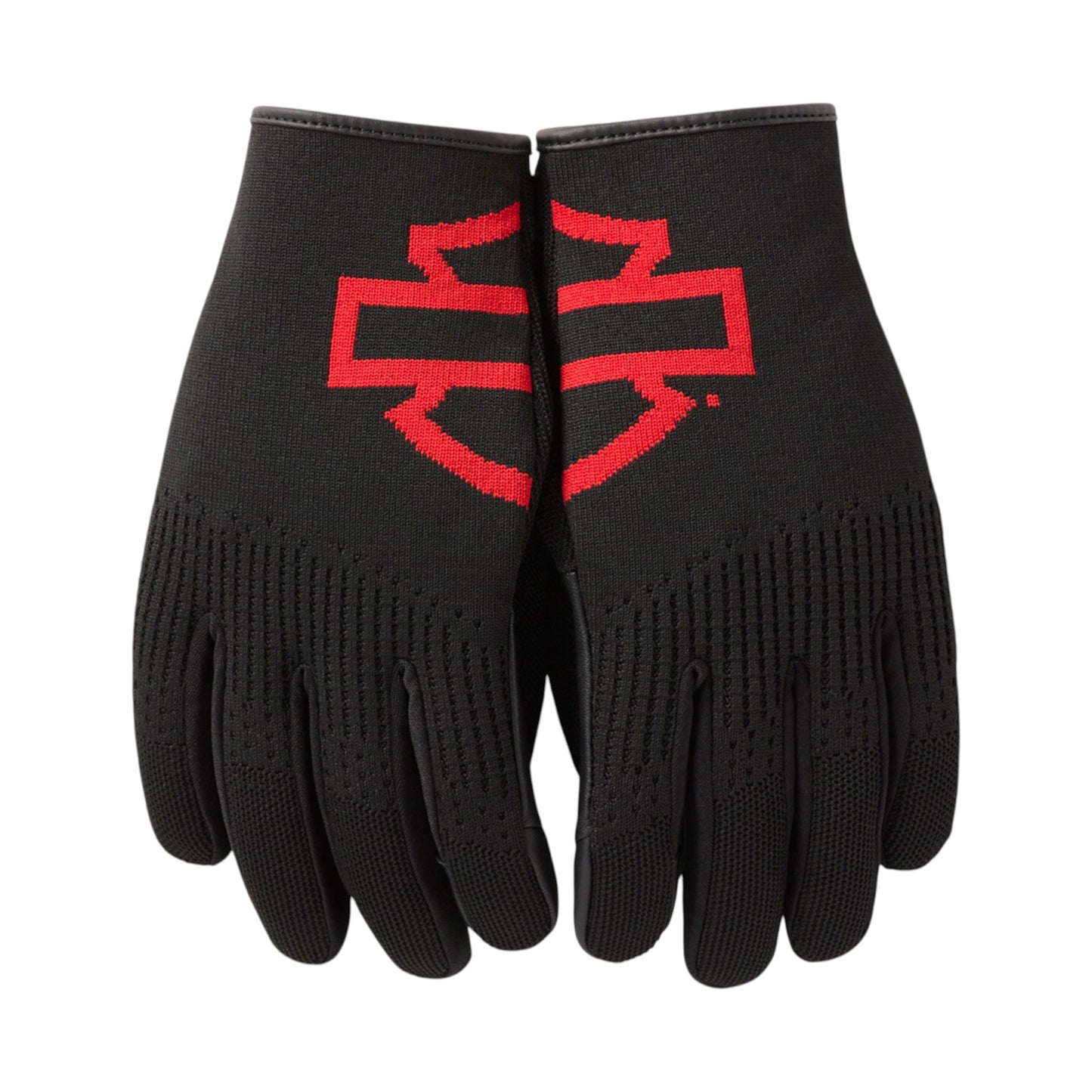 H-D DYNA KNIT RIDING GLOVES - BLACK/RED
