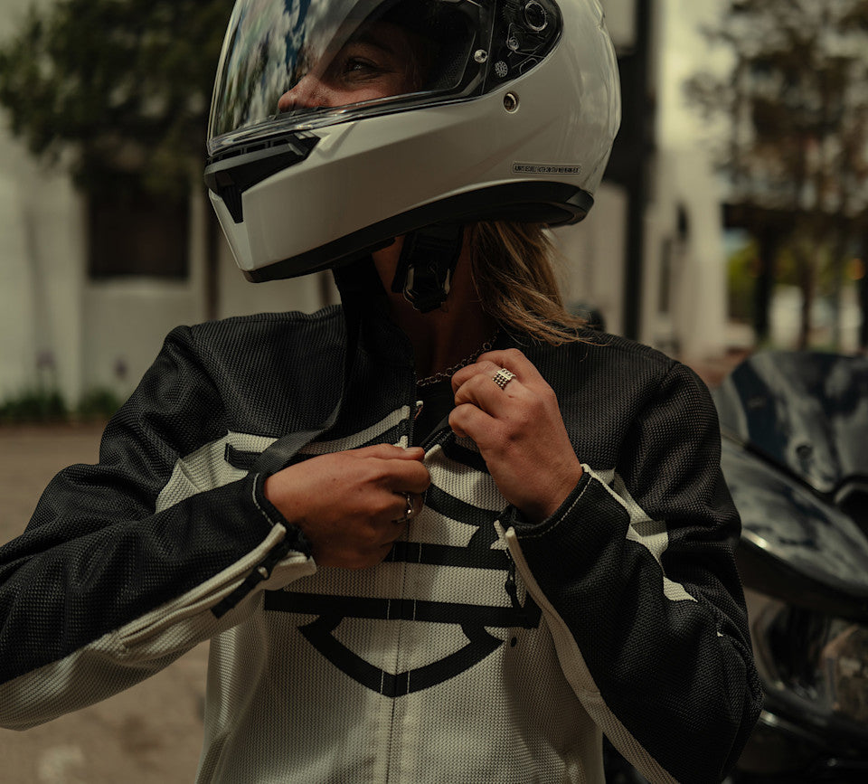 H-D MESH RIDING JACKET - BLACK/WHITE