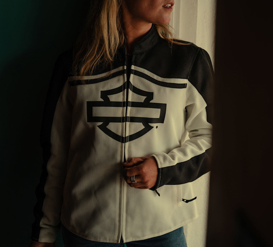 H-D MESH RIDING JACKET - BLACK/WHITE