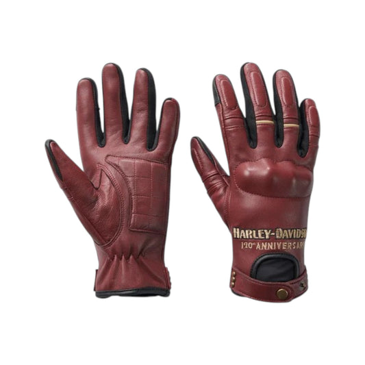 GLOVES-120TH, CYCLE QUEEN, LEATHER, RED