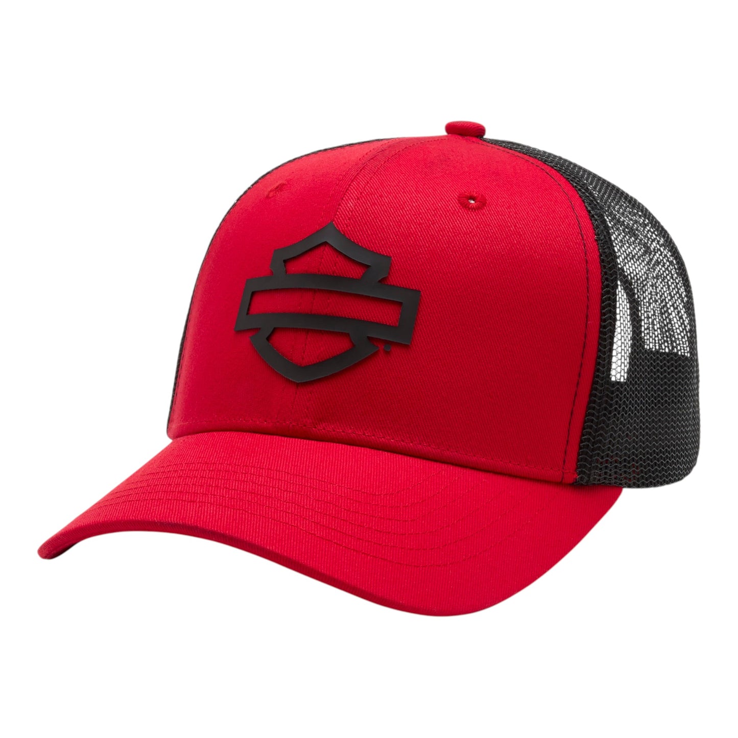 LOGO COLORBLOCK ADJUSTABLE TRUCKER CAP - RED