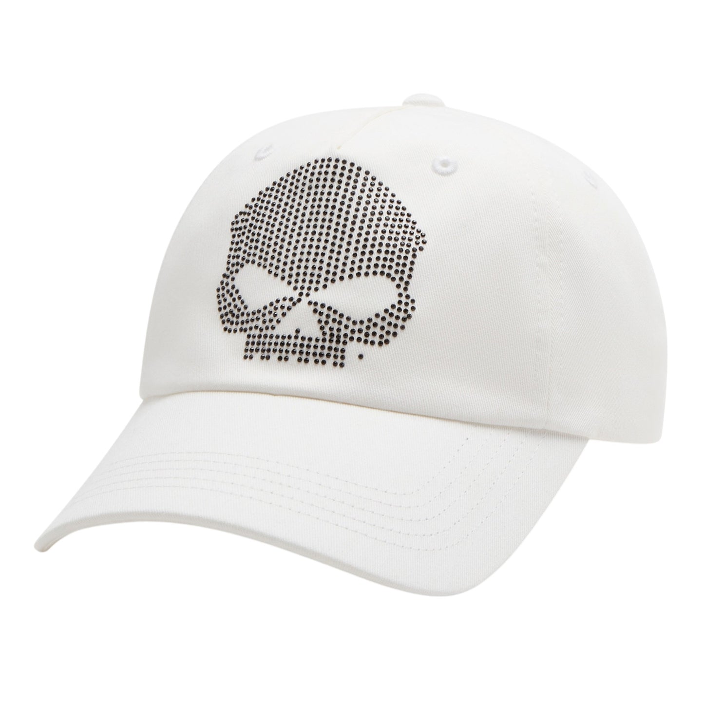 WILLIE G BLING SKULL BALLCAP - WHITE