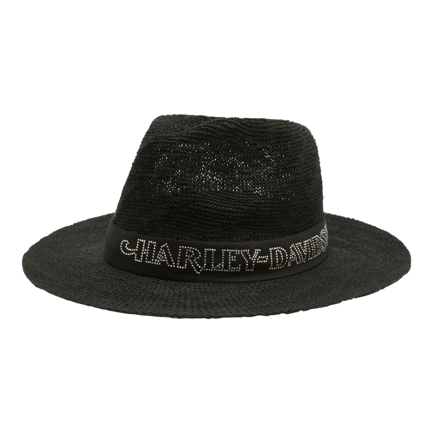 BLING PACKABLE STRAW HAT - BLACK