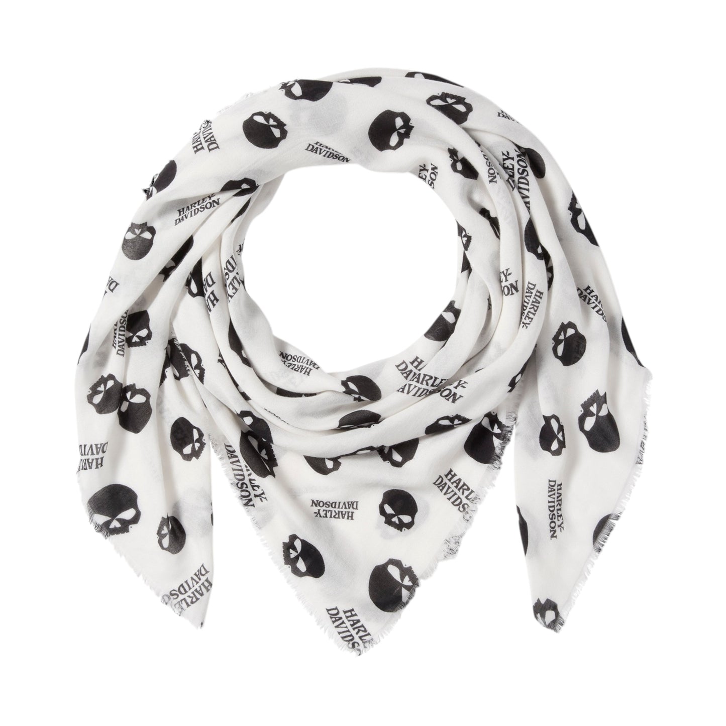 WILLIE G SKULL SHAWL - WHITE