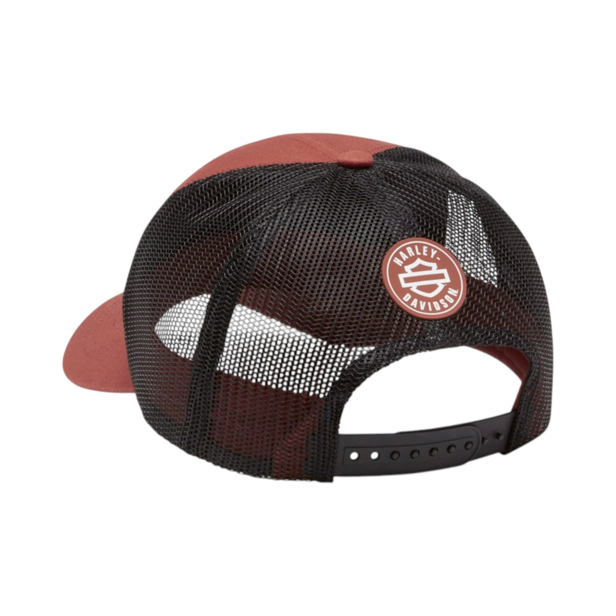 LOGO COLORBLOCK ADJUSTABLE TRUCKER CAP - BARN RED