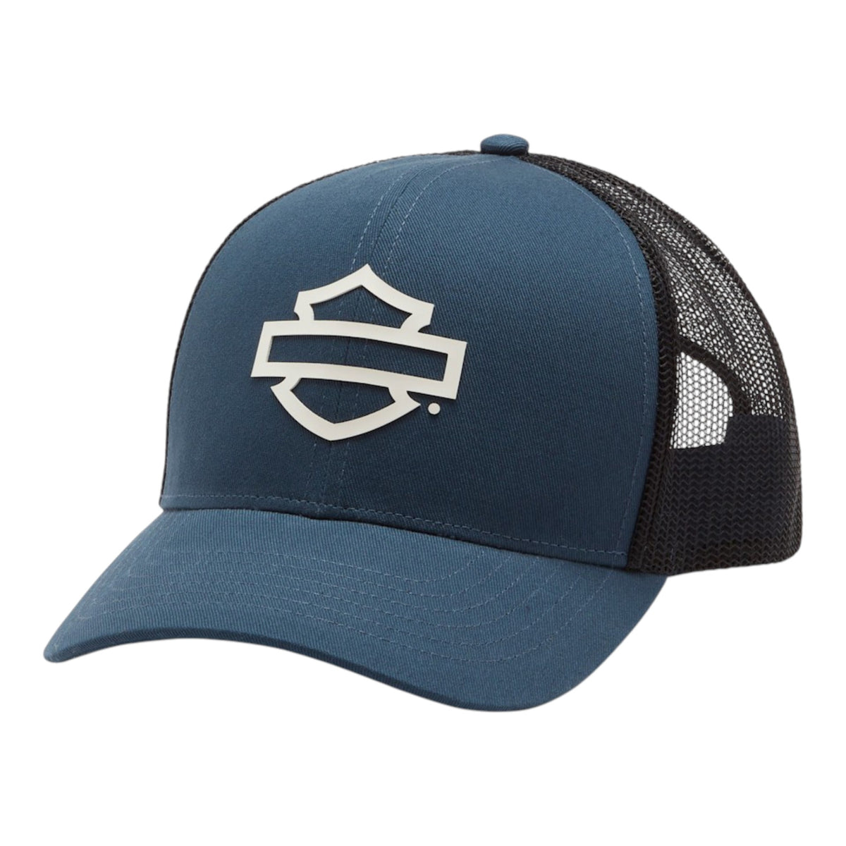 LOGO COLORBLOCK ADJUSTABLE TRUCKER CAP - DARK BLUE