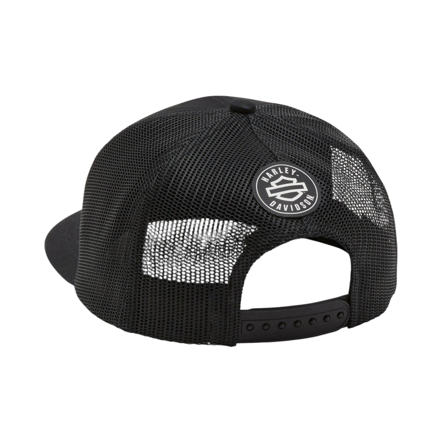 LOGO COLORBLOCK ADJUSTABLE TRUCKER CAP - BLACK