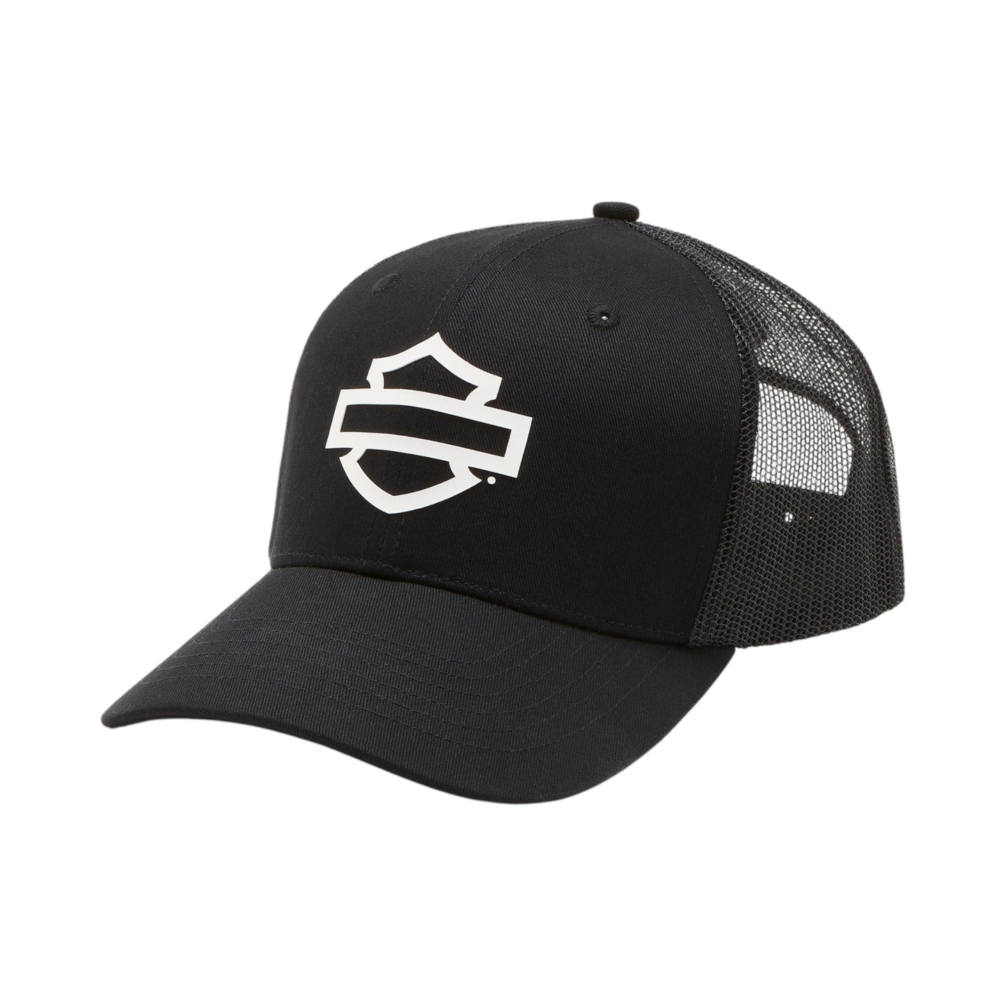 LOGO COLORBLOCK ADJUSTABLE TRUCKER CAP - BLACK
