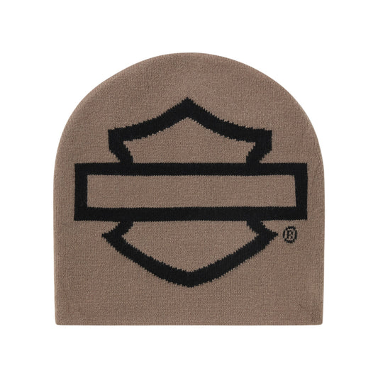 H-D OPEN BAR & SHIELD BEANIE - TAN