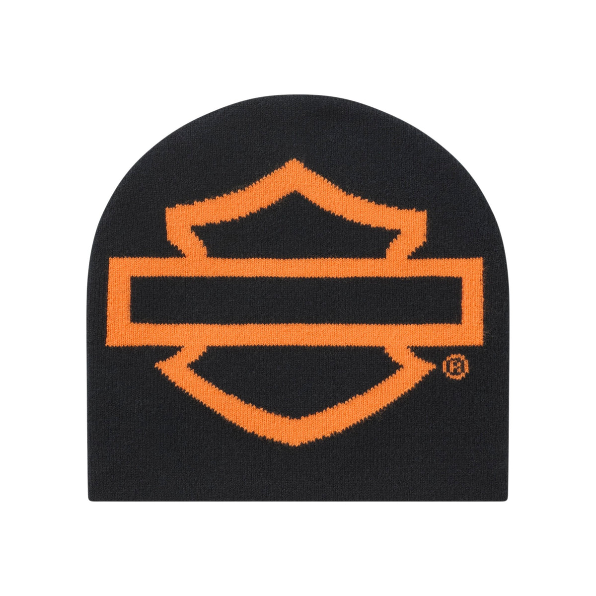 H-D OPEN BAR & SHIELD BEANIE - BLK/ORG