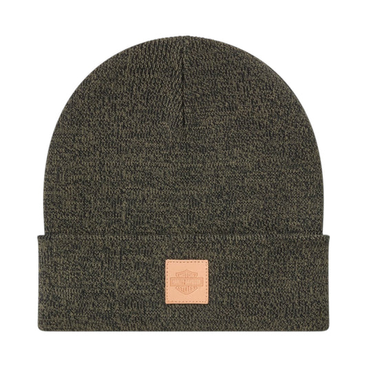 FOREVER HARLEY LEATHER PATCH BEANIE - GRAPE LEAF