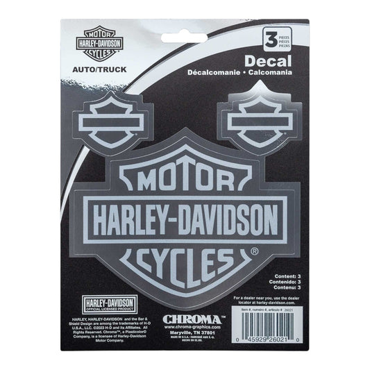 H-D ETCHED LOOK CHROME DECAL
