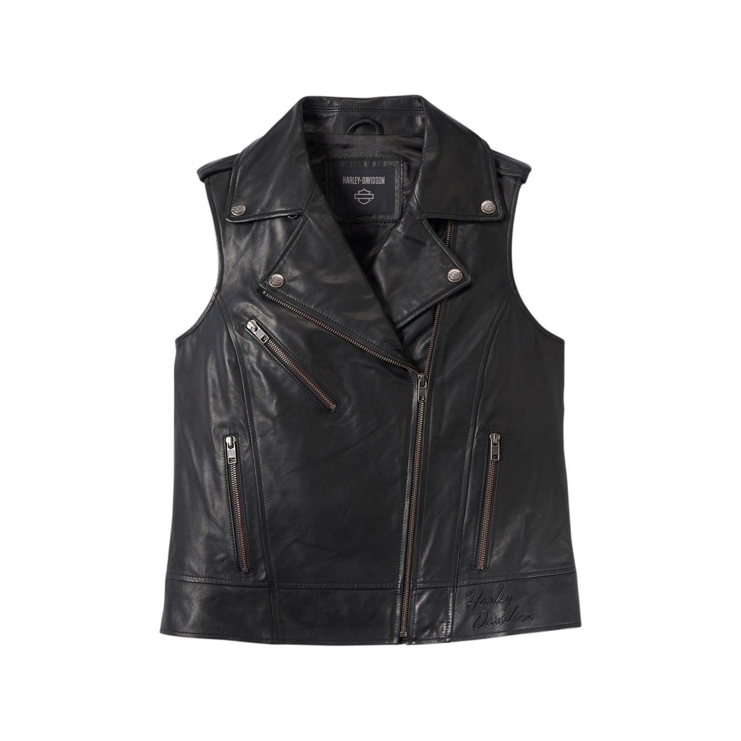 LEATHER VEST - BLACK