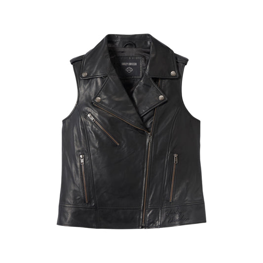 LEATHER VEST - BLACK