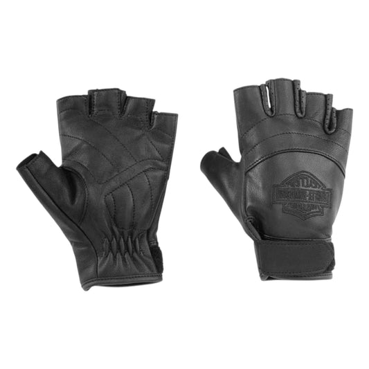 WOMEN'S BAR & SHIELD FINGERLESS LEATHER GLOVES