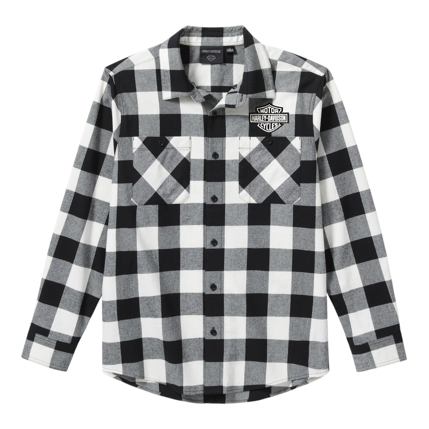 BAR & SHIELD BUFFALO CHECK FLANNEL - WHITE