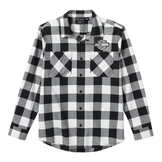 BAR & SHIELD BUFFALO CHECK FLANNEL - WHITE