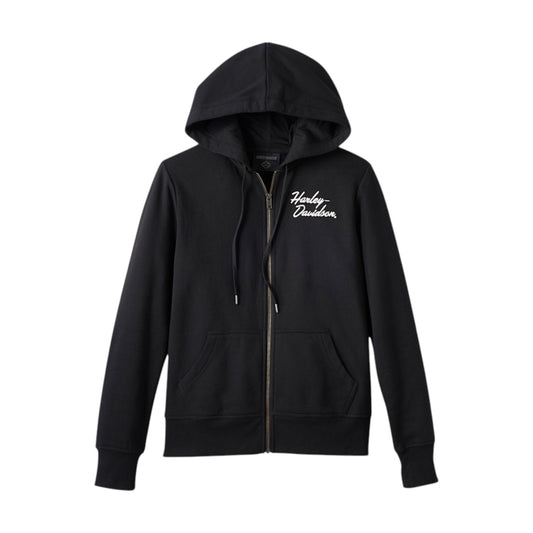 WOMEN'S SPECIAL BAR & SHIELD ZIP FRONT HOODIE - BLK
