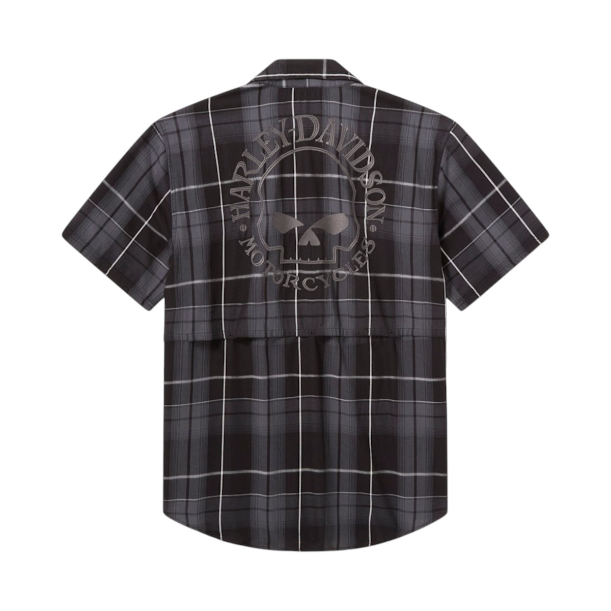 WILLIE G SKULL VENTED STRETCH COMFORT SHIRT - BLK
