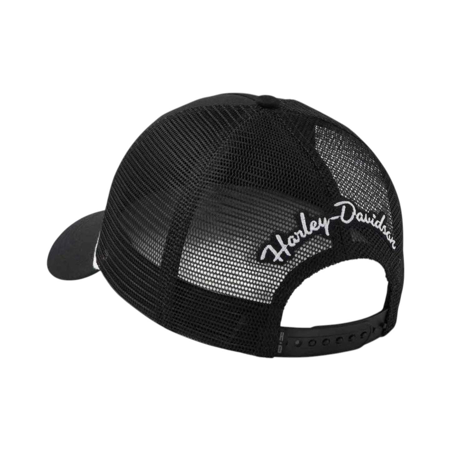 H-D WOMEN'S SCRIPT ADJUSTABLE TRUCKER CAP