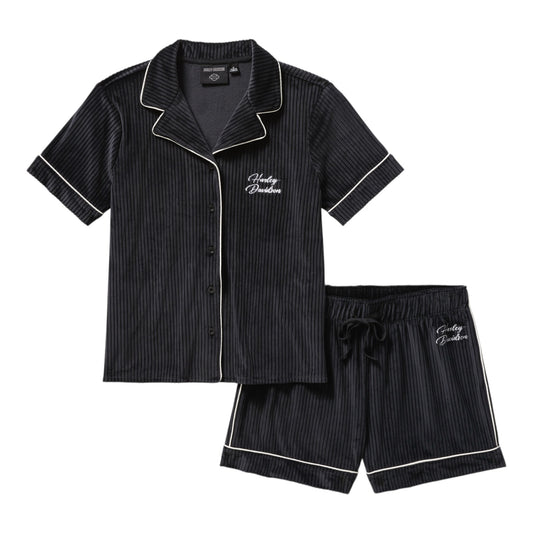 VELOUR PAJAMA SHORT SET