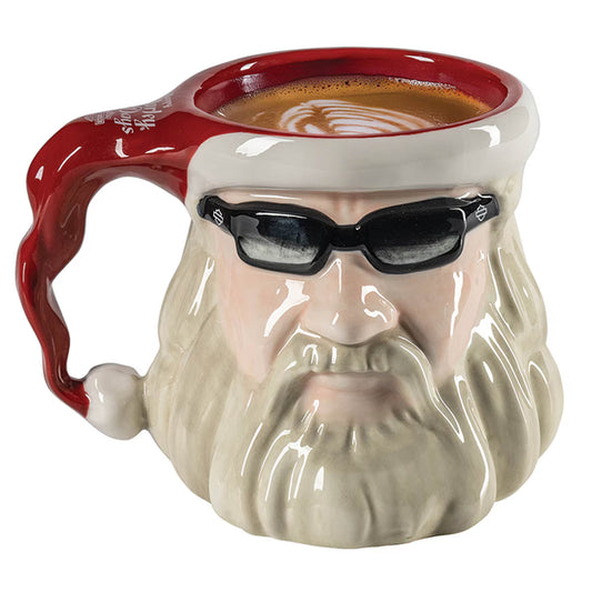 W25 BIKER SANTA SCULPTED MUG
