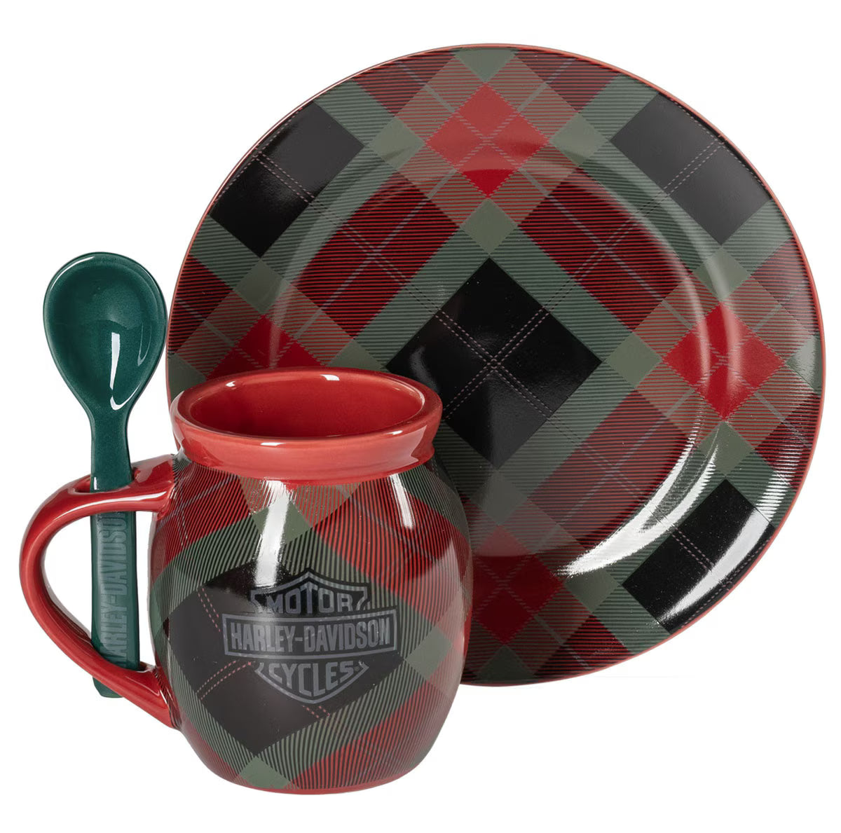 W25 HOLIDAY PLAID COCOA MUG SET