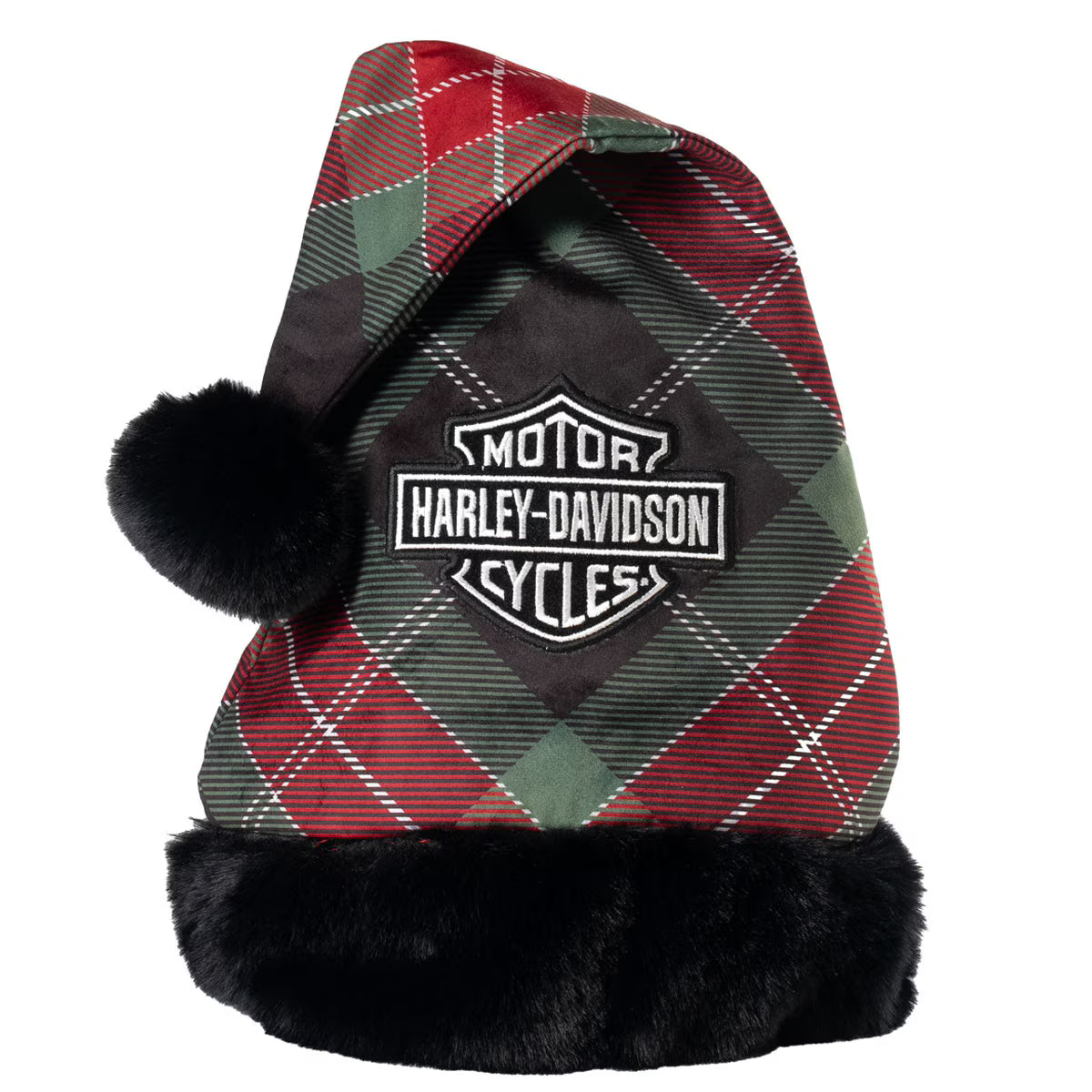 W25 HOLIDAY PLAID SANTA HAT