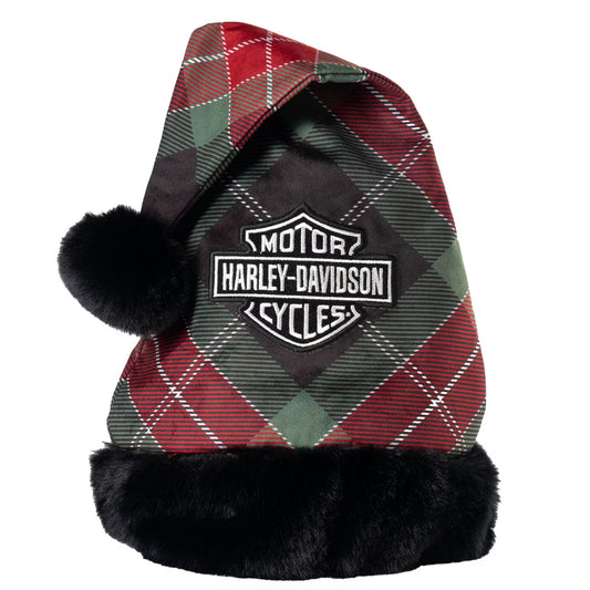 W25 HOLIDAY PLAID SANTA HAT