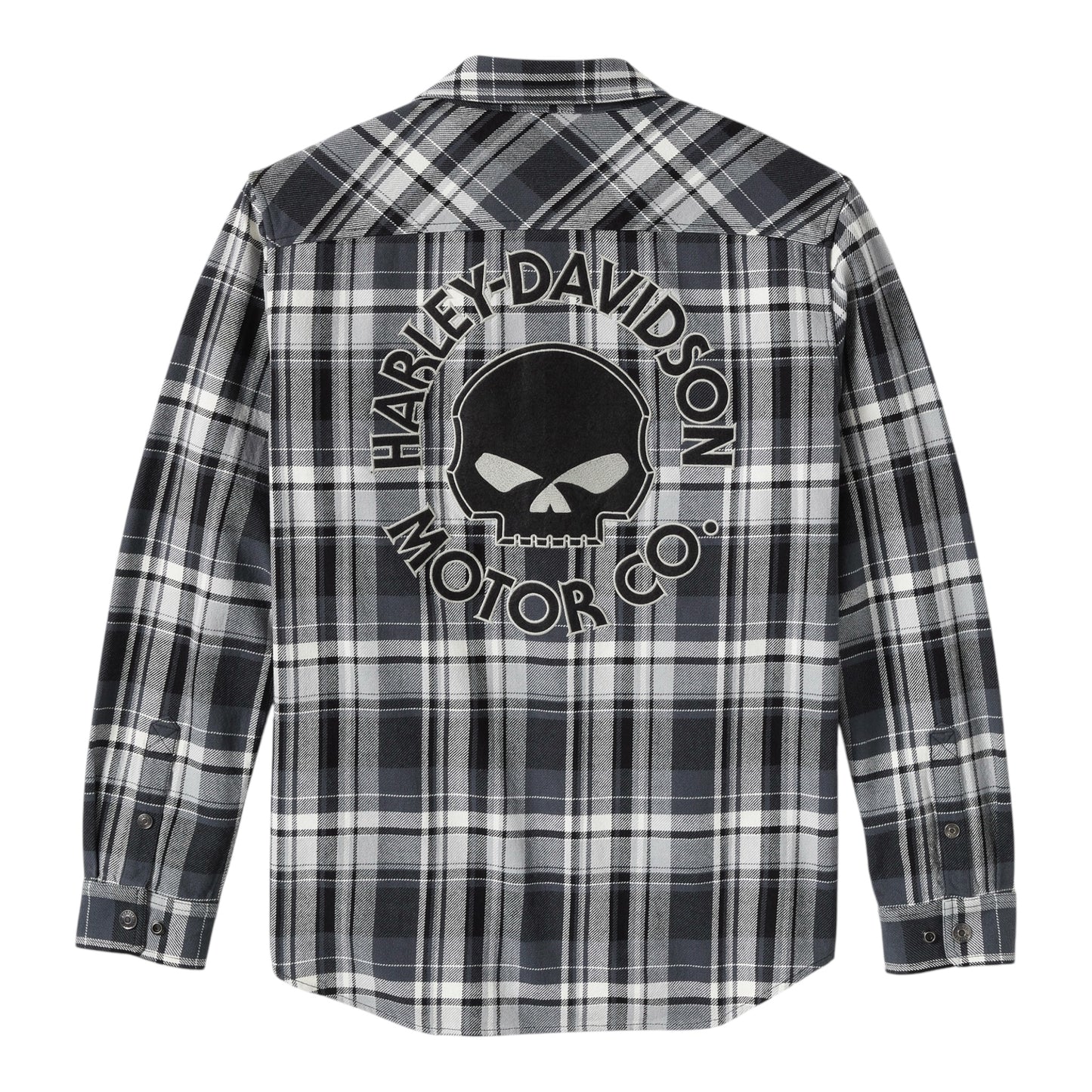 SHIRT-WOVEN, WILLIE G,BLK/LIGHT GRY PLAID