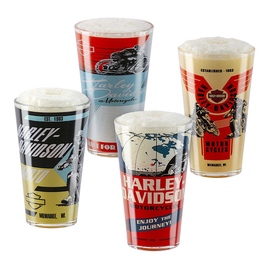 H-D VINTAGE POSTER PINT GLASS SET