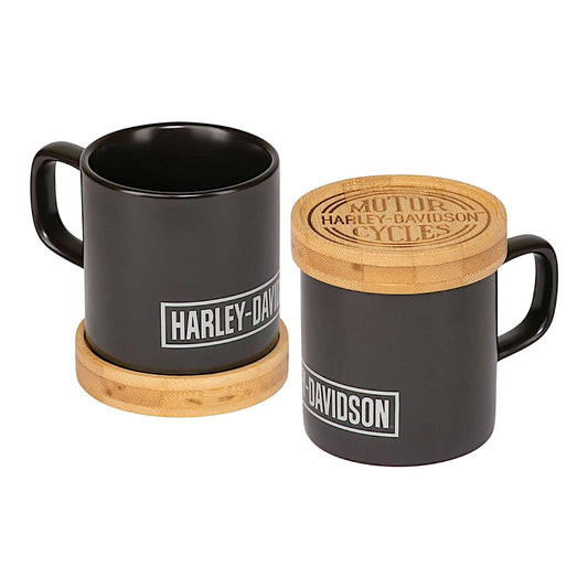 H-D CIRCLE LOGO MUG WITH COASTER SET