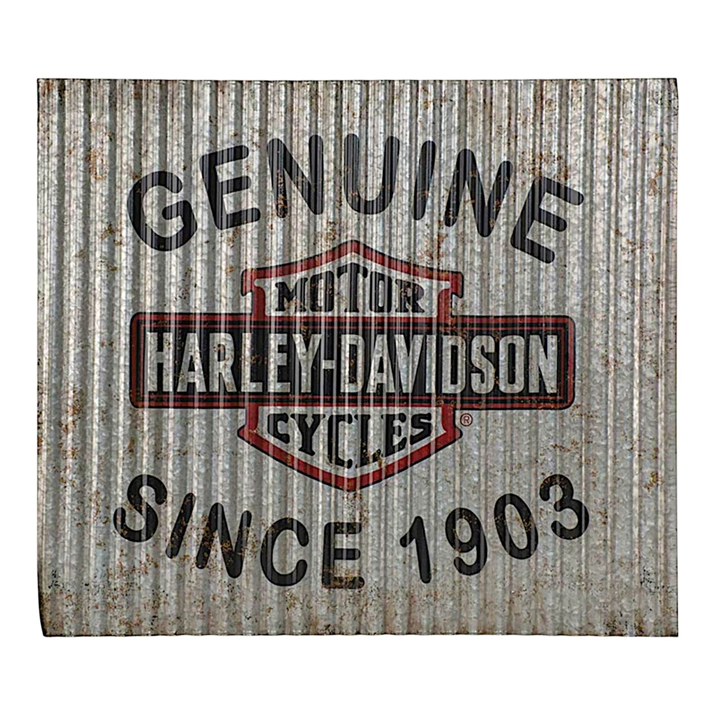 H-D GENUINE SINCE 1903 CORRUGATED METAL SIGN