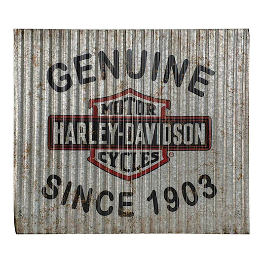 H-D GENUINE SINCE 1903 CORRUGATED METAL SIGN