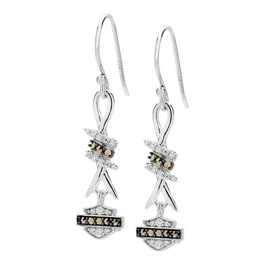 BLING BARB WIRE FRENCH HOOK EARRINGS