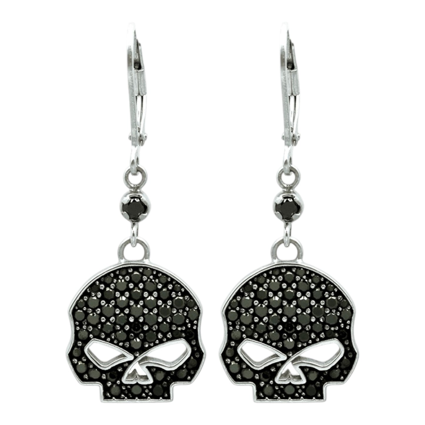 BLACK BLING WILLIE G SKULL DANGLE EARRINGS