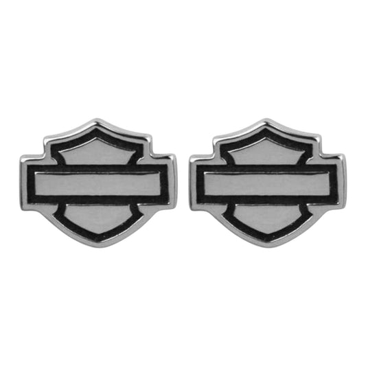 OPEN B&S LOGO POST EARRINGS